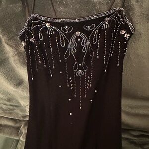 Chic Black Dress with Beaded Embellishments